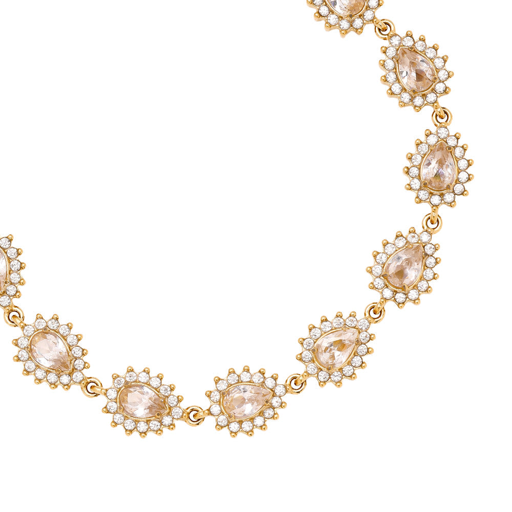 Bracelet Nice Diamond Chain Doré – détail médaillons zirconia champagne