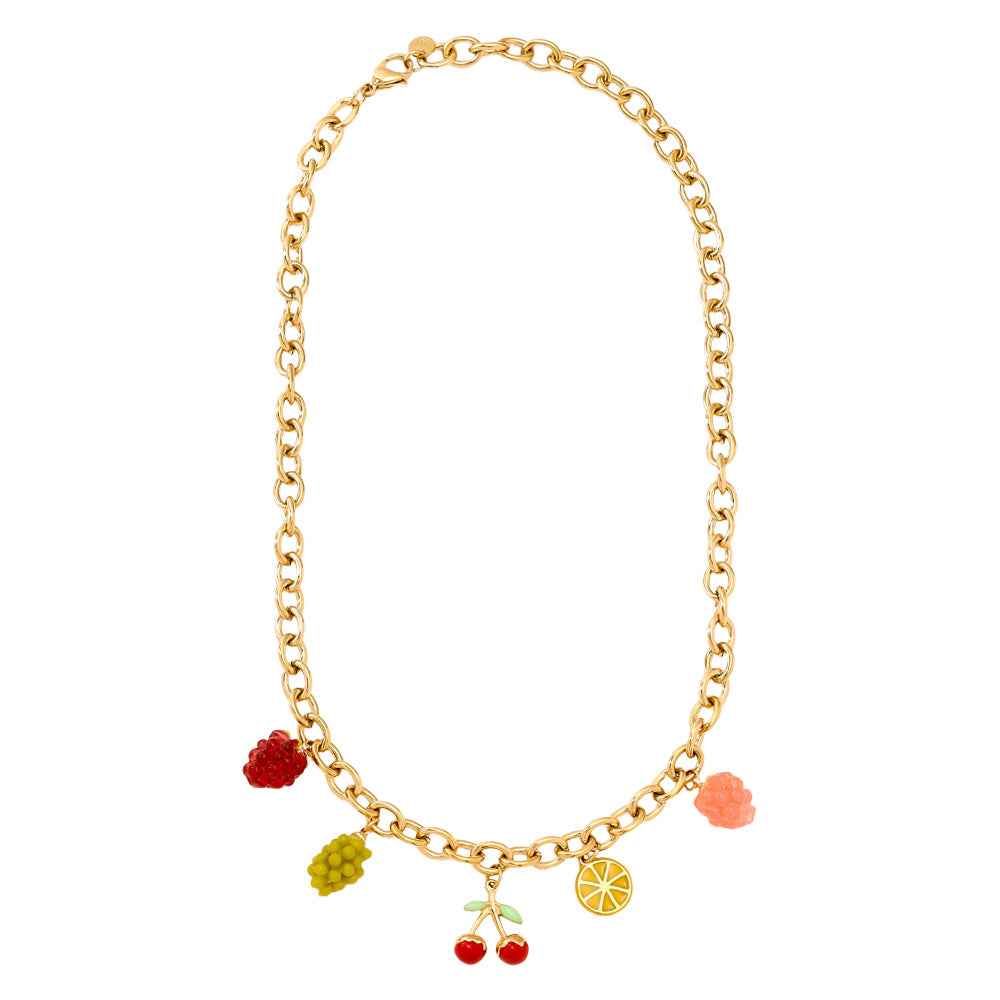 Collier Charms Fruits Gourmands – fond blanc