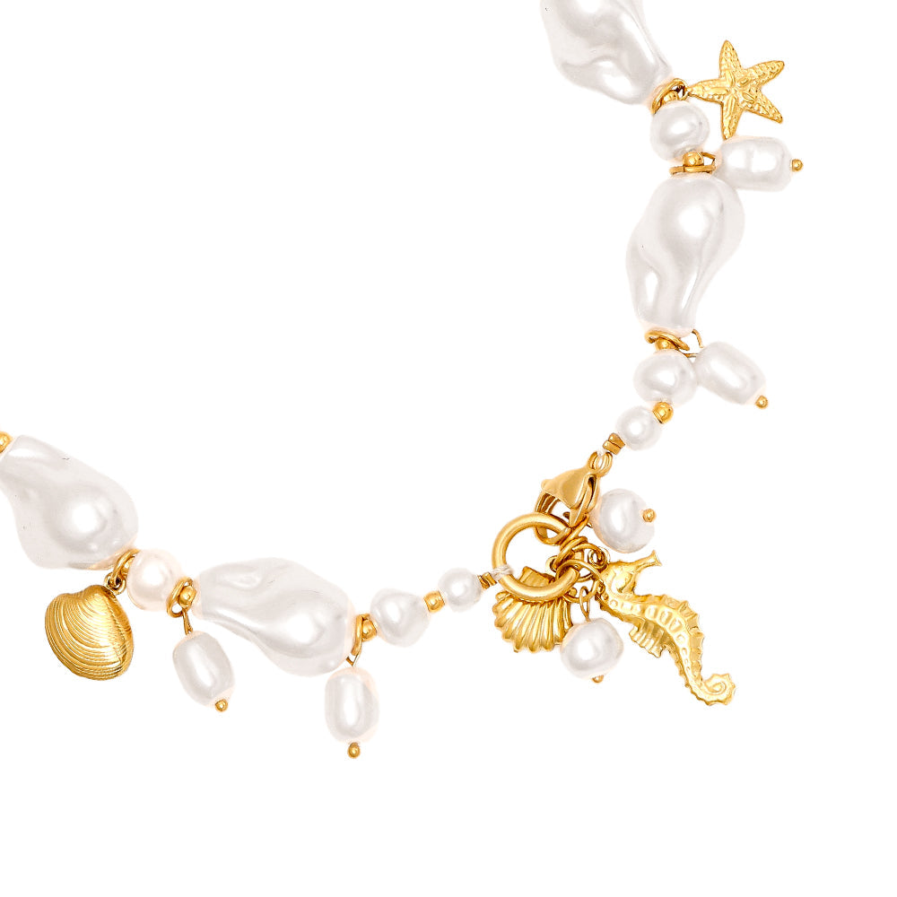 Collier Perles Baroques & Charms Océan – détail charms