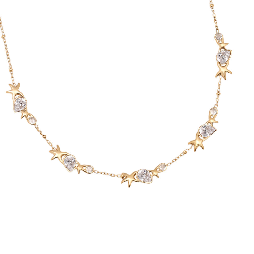 Collier Céleste Étoiles & Cristaux – détail cristaux