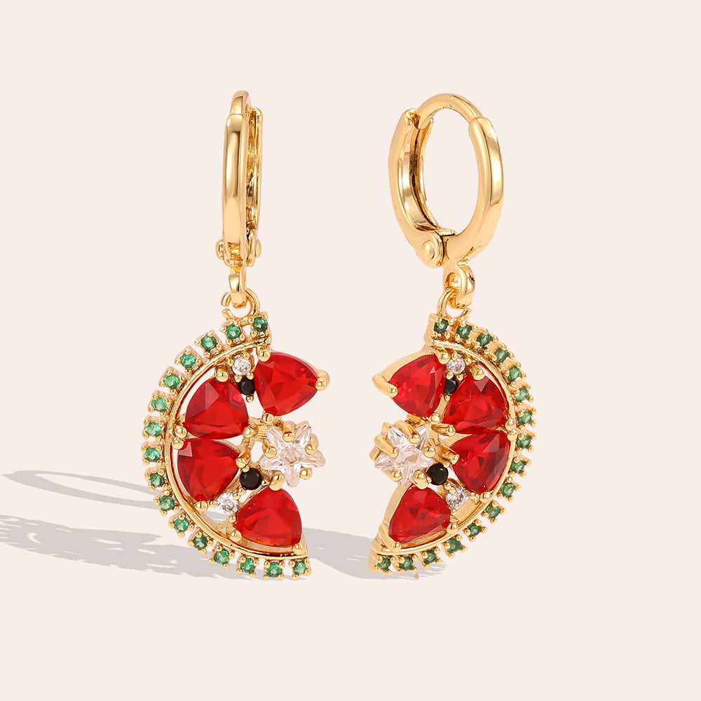 Créoles Charm Pastèque Zirconia – fond rosé