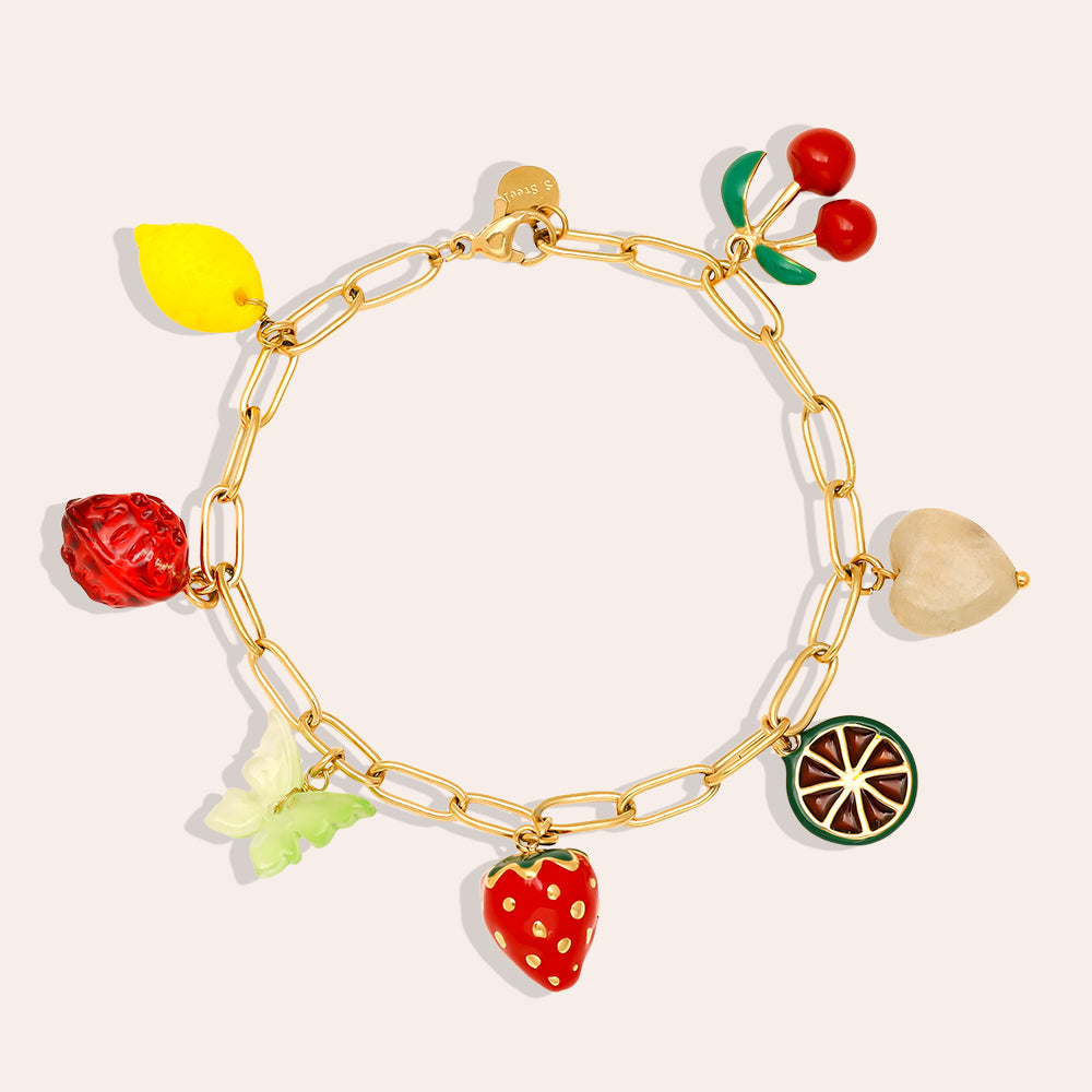Bracelet Fruit Fun Doré – détail charms