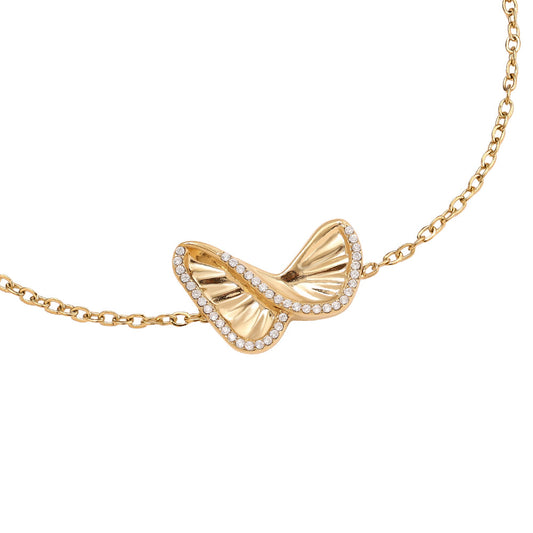 Bracelet Like Diamond Butterfly Doré – détail pendentif papillon zirconia