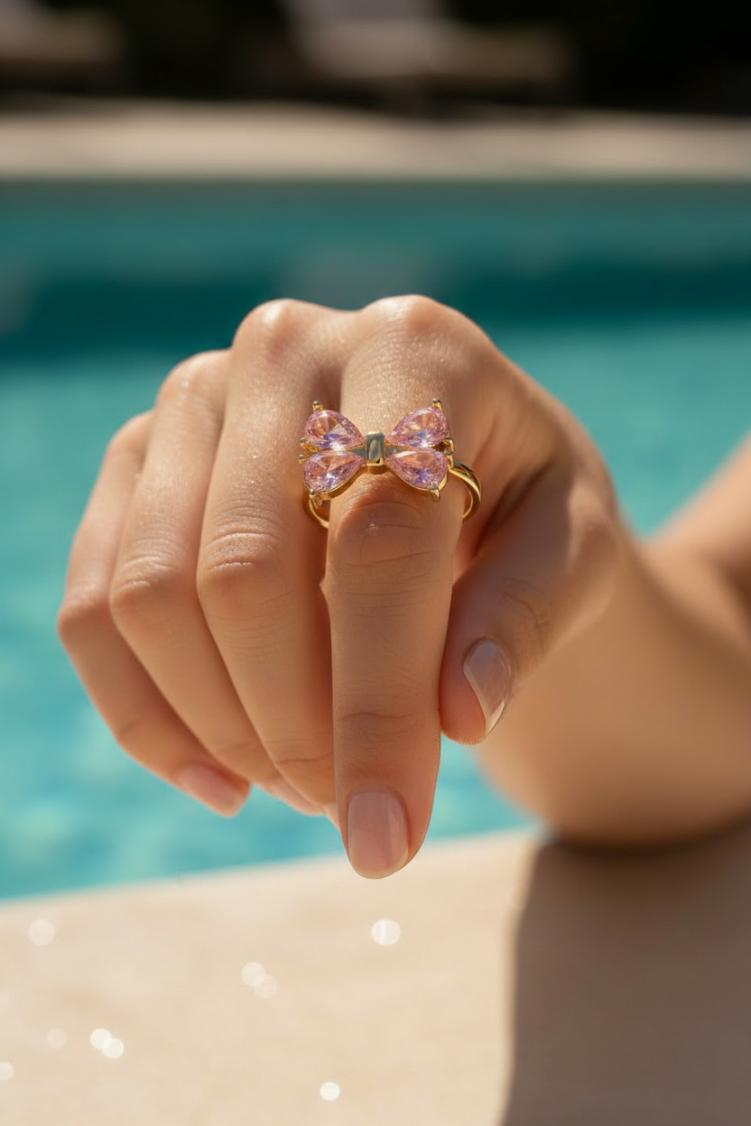 Bague Papillon Rose - Lifestyle piscine